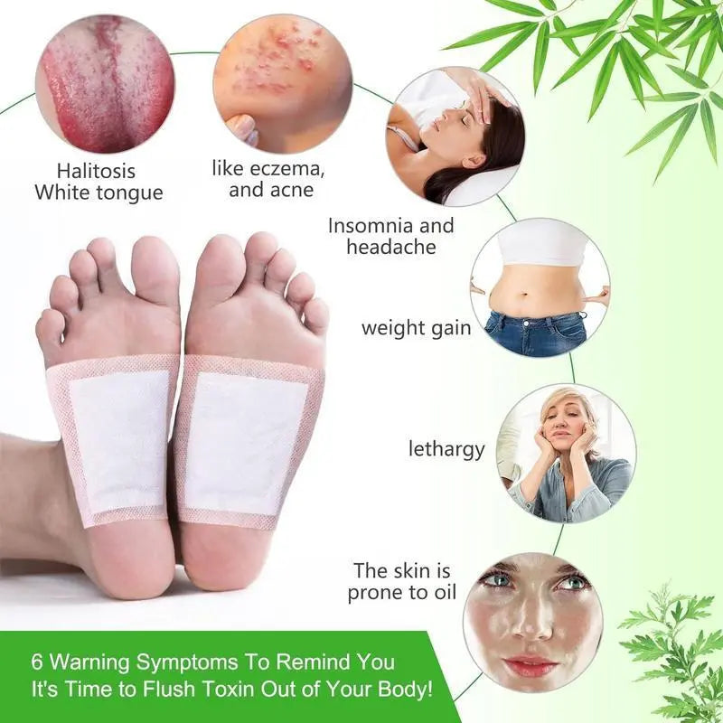 🌿 GingerBamboo Herbal Foot Detox Patches | Stress Relief & Wellness Therapy