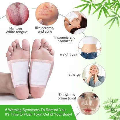 🌿 GingerBamboo Herbal Foot Detox Patches | Stress Relief & Wellness Therapy