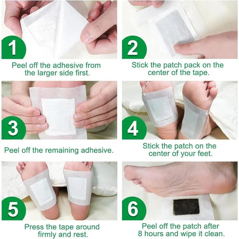 🌿 GingerBamboo Herbal Foot Detox Patches | Stress Relief & Wellness Therapy